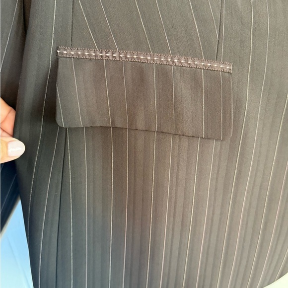 TAHARI ARTHUR S. LEVINE Women Plus Career Pant Suit Size 20W Brown Pinstriped - Picture 4 of 16